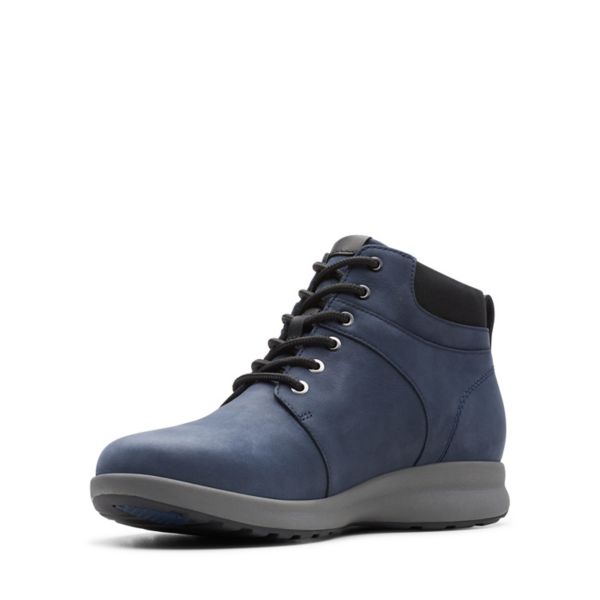 Clarks Womens Un Adorn Walk Lace Up Boots Navy | UK-6435120